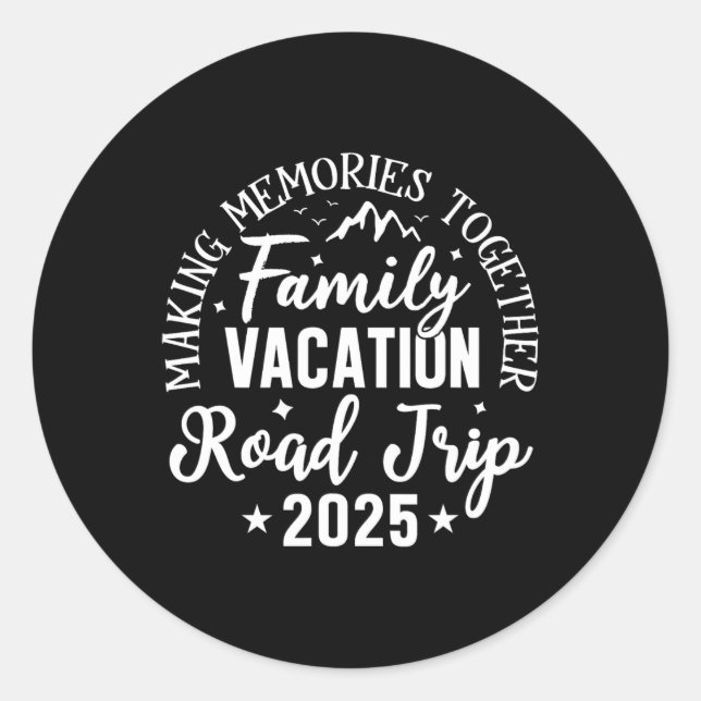 Sticker Rond Voyage 2025 Vacances en famille Faire des souvenir (Devant)
