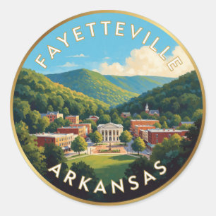Sticker Rond Voyage à Fayetteville Arkansas