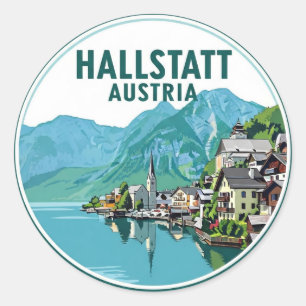 Sticker Rond Voyage à Hallstatt en Autriche