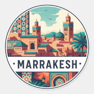 Sticker Rond Voyage à Marrakech Maroc