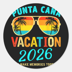 Sticker Rond Voyage à Punta Cana 2026 Vacances d'été à la plage