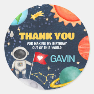 Sticker Rond Voyage autour du Soleil Extérieur Anniversaire