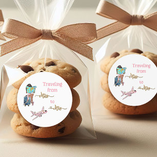 Sticker Rond Voyage Cérémonie de Fiançailles Voyageant de Madem