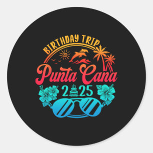 Sticker Rond Voyage d'anniversaire à Punta Cana 2025 Croisière