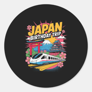 Sticker Rond Voyage d'anniversaire au Japon Tokyo Osaka Nagoya 