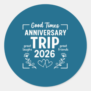 Sticker Rond Voyage d'anniversaire couples mari femme