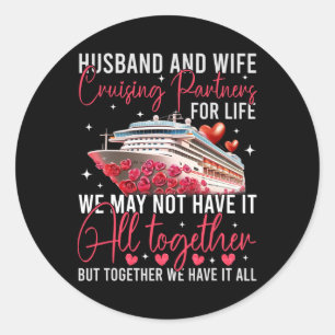 Sticker Rond Voyage d'anniversaire de croisière mari et femme 2