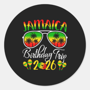 Sticker Rond Voyage d'anniversaire en Jamaïque Vacances Été 202