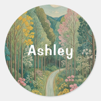 Sticker Rond Voyage dans le bois