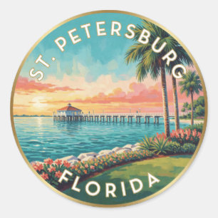 Sticker Rond Voyage dans le golfe de St-Pétersbourg en Floride