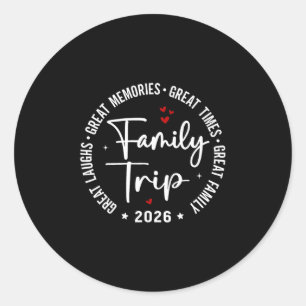 Sticker Rond Voyage de famille 2026 Groupe de correspondance