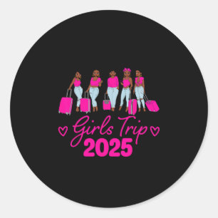 Sticker Rond Voyage de filles 2025 Femmes afro-américaines Fill