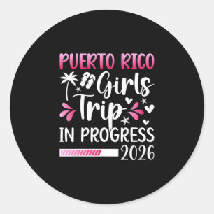Sticker Rond Voyage de filles à Porto Rico en cours 2026 Porto