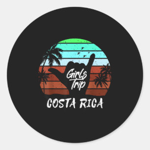 Sticker Rond voyage de filles au Costa Rica tenue de vacances a