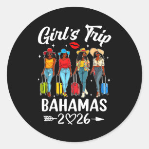Sticker Rond Voyage de filles aux Bahamas 2026 équipe d'anniver