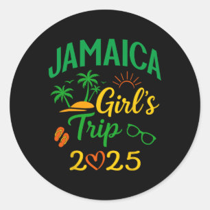Sticker Rond Voyage de filles en Jamaïque 2025 - Vacances sympa