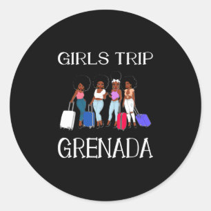 Sticker Rond Voyage de filles hommes grenade enterrement de vie