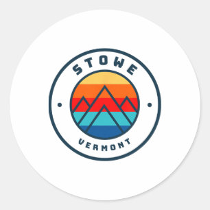 Sticker Rond Voyage de ski et de snowboard à Stowe Vermont en f
