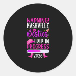 Sticker Rond Voyage des meilleures amies à Nashville 2026 En co