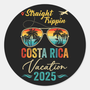 Sticker Rond Voyage droit Costa Rica 2025 Famille Été Vac