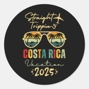 Sticker Rond Voyage droit Costa Rica 2025 Voyage Famille Summe