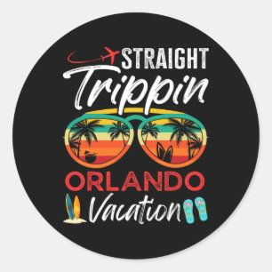 Sticker Rond Voyage droit Orlando Couples Vacances en famille G