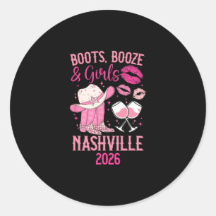 Sticker Rond Voyage drôle de filles à Nashville 2026 Vacances d