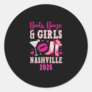 Sticker Rond Voyage drôle de filles à Nashville 2026 Vacances d