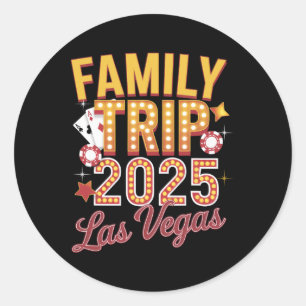 Sticker Rond Voyage en famille 2025 Las Vegas - Voyage en famil