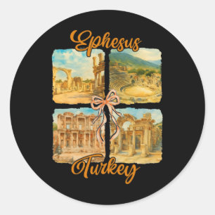 Sticker Rond Voyage en Turquie à Ephèse Trip Coquette Souvenir