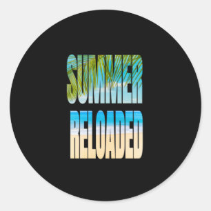 Sticker Rond Voyage - Été rechargé - Chemise de vacances