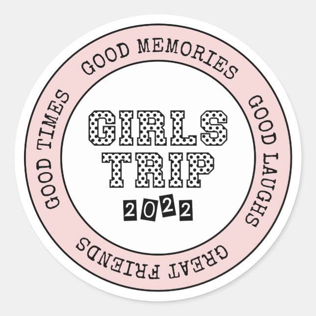 Sticker Rond Voyage Filles 2022 Filles Week-end de vacances Get (Devant)