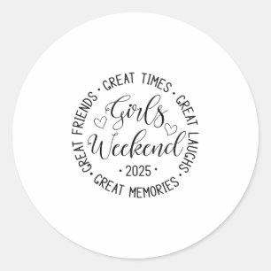 Sticker Rond Voyage Filles 2025 Vacances Amies Meilleures Amies