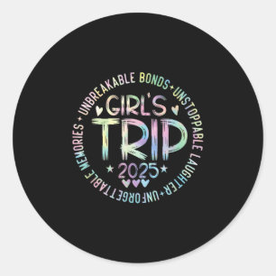 Sticker Rond Voyage Filles 2025 Week-end Féminin de Vacances Co