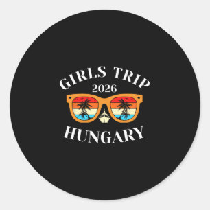 Sticker Rond Voyage Filles 2026 Hongrie Vacances de Printemps 2