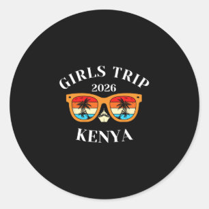 Sticker Rond Voyage Filles 2026 Kenya Vacances de Printemps 202