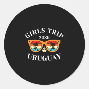 Sticker Rond Voyage Filles 2026 Uruguay Spring Break 2026 Crois