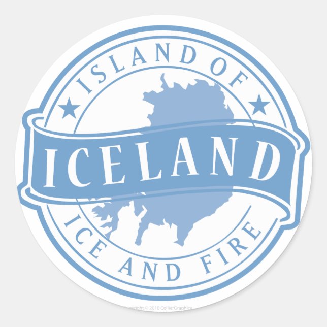 Sticker Rond VOYAGE-Islande (Devant)