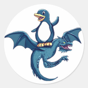 Sticker Rond Voyage Linux