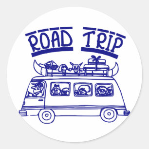 Sticker Rond Voyage par route