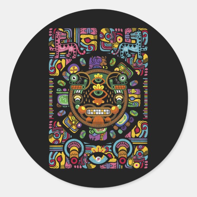Sticker Rond Voyage Pérou Lima Machu Picchu Cusco Vacances Souv (Devant)
