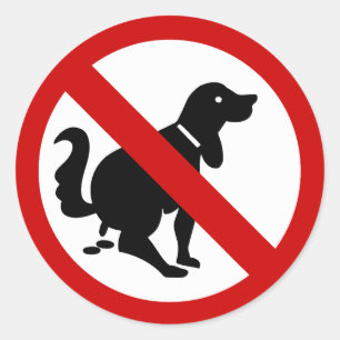 Sticker Rond VOYAGE ⚠ THAÏE NO DOG Fouling ⚠