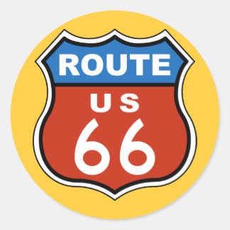 Sticker Rond Voyage US 66