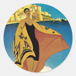 Sticker Rond Voyage vintage