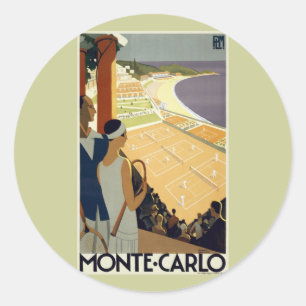 Sticker Rond Voyage vintage de Monte Carlo Monaco