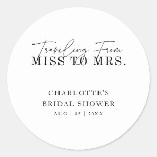 Sticker Rond Voyager de Mlle à Mme Fête des mariées