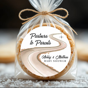 Sticker Rond Voyager de Partenaires au Baby shower Parents