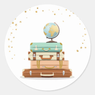 Sticker Rond Voyager Douche nuptiale Aventure Mlle à Mme Favor