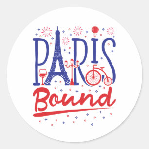 Sticker Rond Voyageur de voyage français à Paris