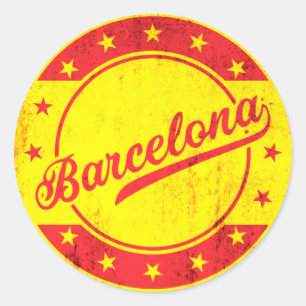 Sticker Rond Voyageur mondial - Barcelone, Espagne